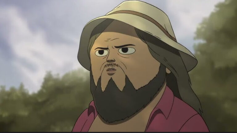 Marshall Cuso stands determined in the woods, reflecting his transformation from passive scientist to fugitive healer in Common Side Effects.