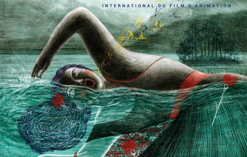 Poster artwork for Annecy 2024 International Animation Festival, where Common Side Effects premiered its pilot to early enthusiastic audiences.