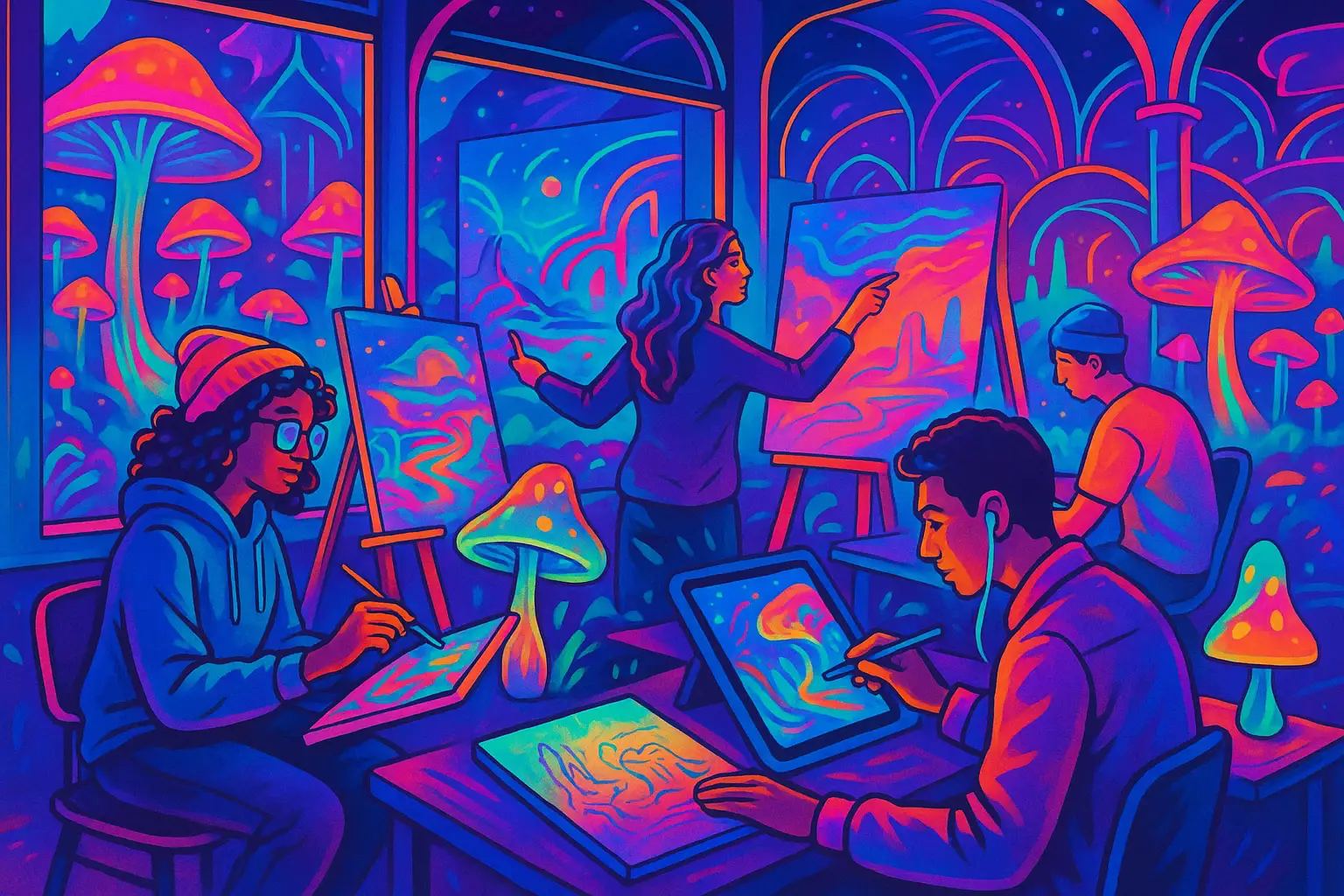 Vibrant Psychedelic Animation Studio Art Direction