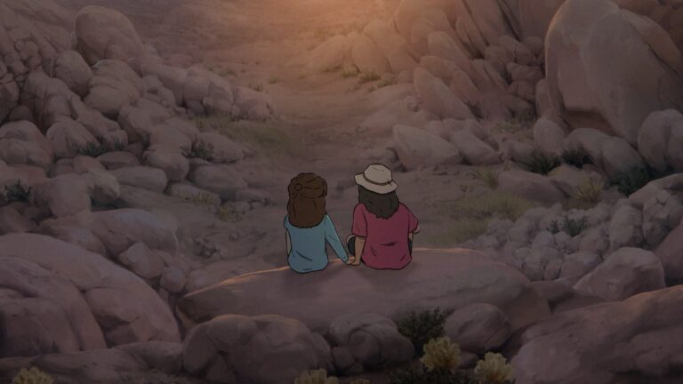 Marshall and Frances confronting moral choices in psychedelic surrealism