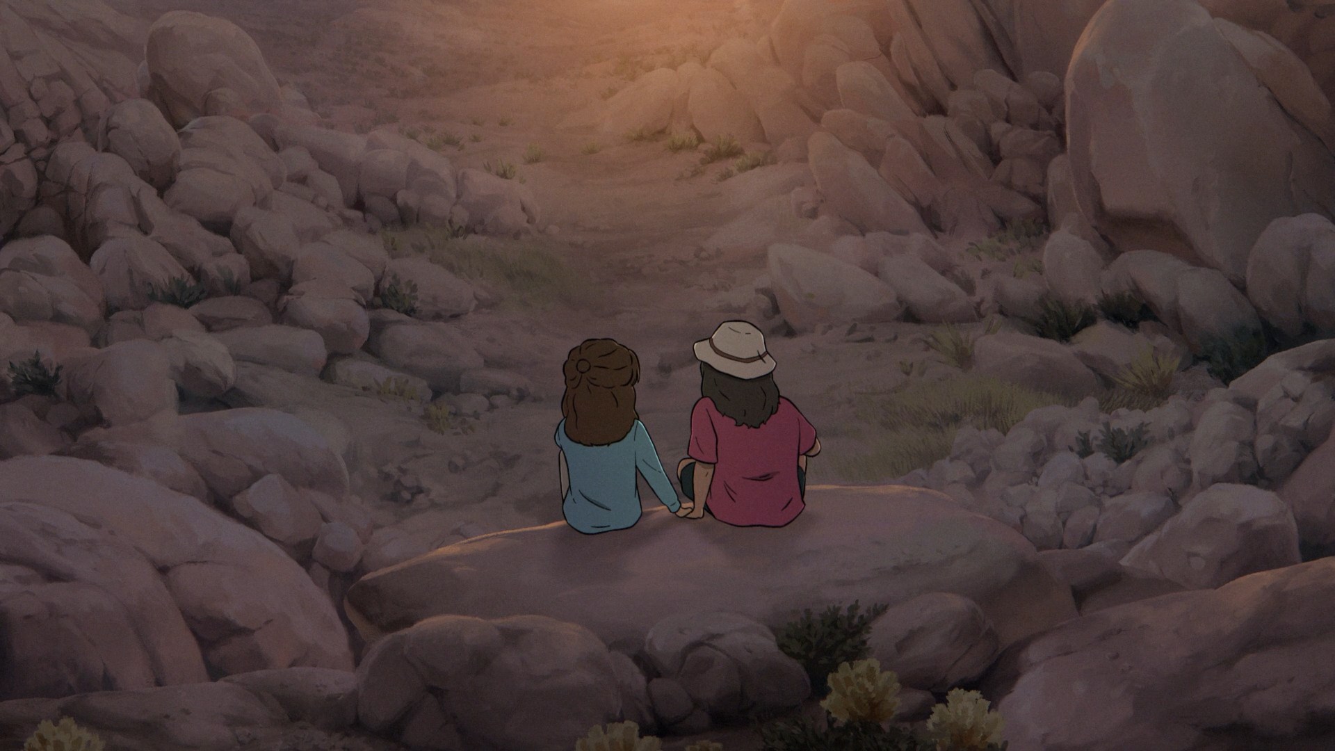 Marshall and Frances confronting moral choices in psychedelic surrealism